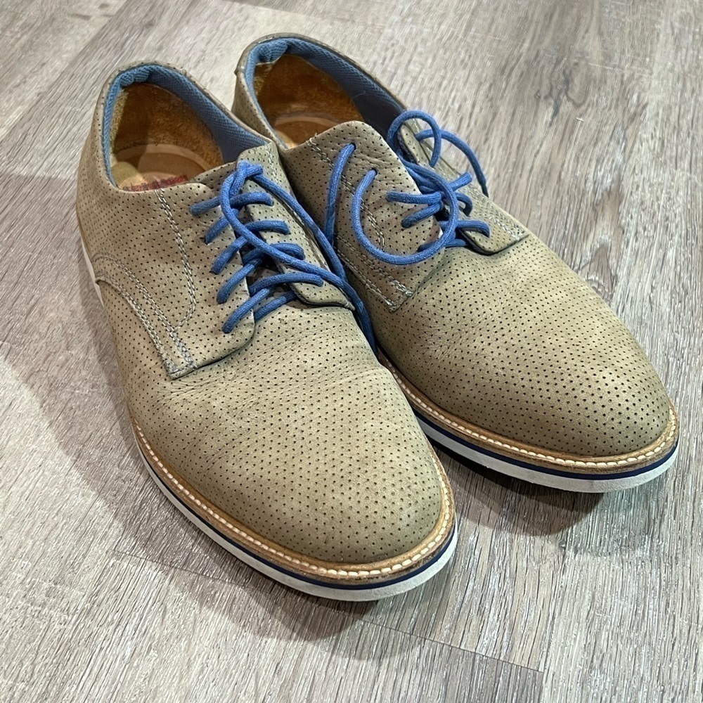 EUC Men’s 1901 US 8 Made in Brazil Leather Suede Derby Oxford Tan Crepe Shoe